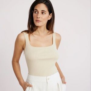 Jenni Kayne Square Rib Tank Cream Small - Never Worn